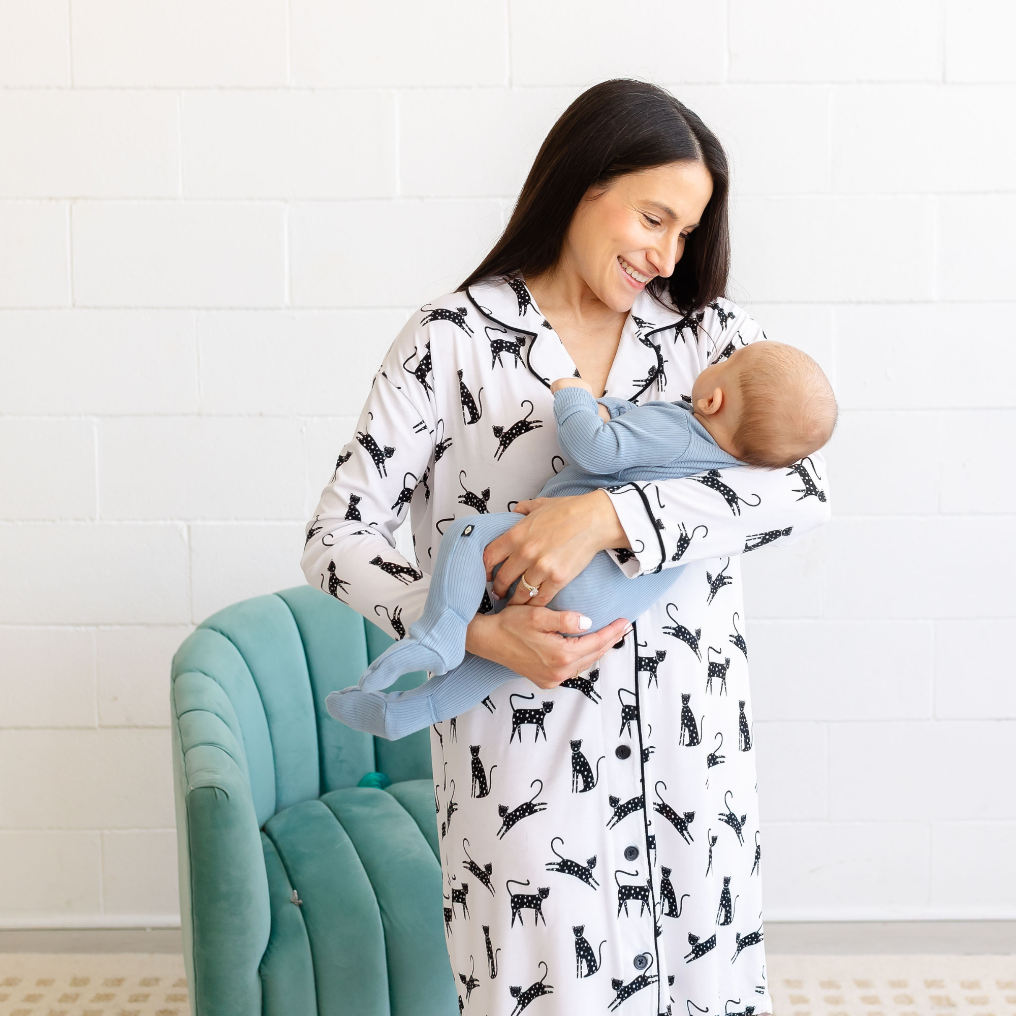 Postpartum Nightgown - Cheetah