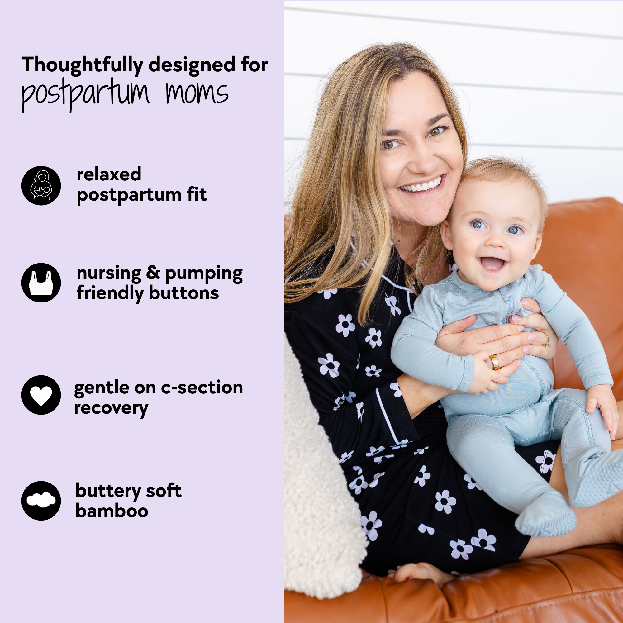 Postpartum Nightgown - Daisies