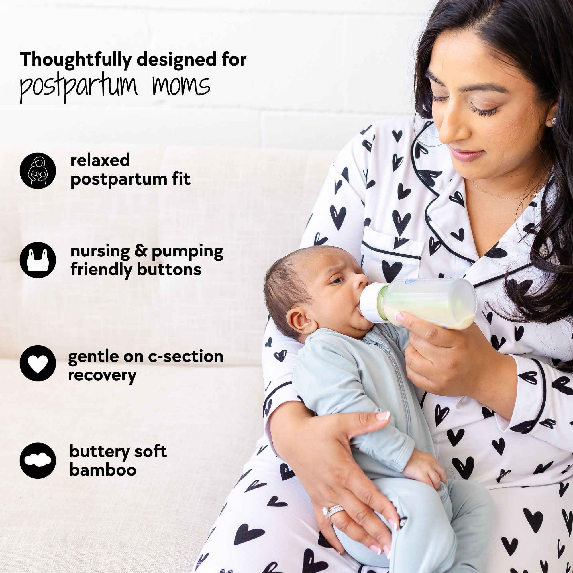 Postpartum Nightgown - Sweetheart