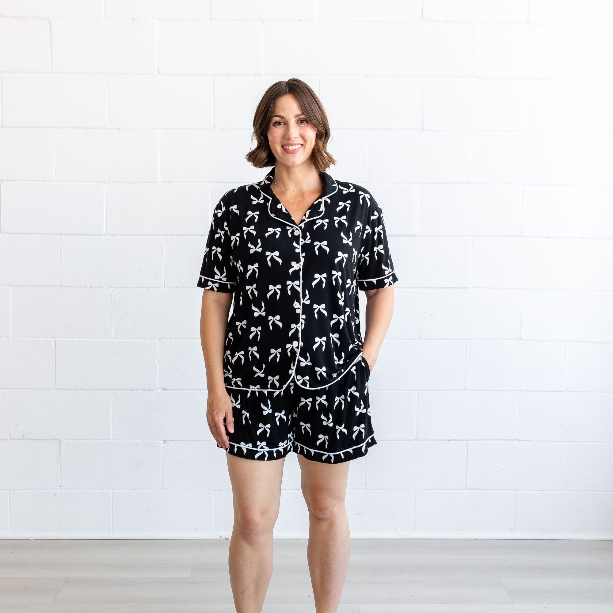 Short Pajama Set - Bows