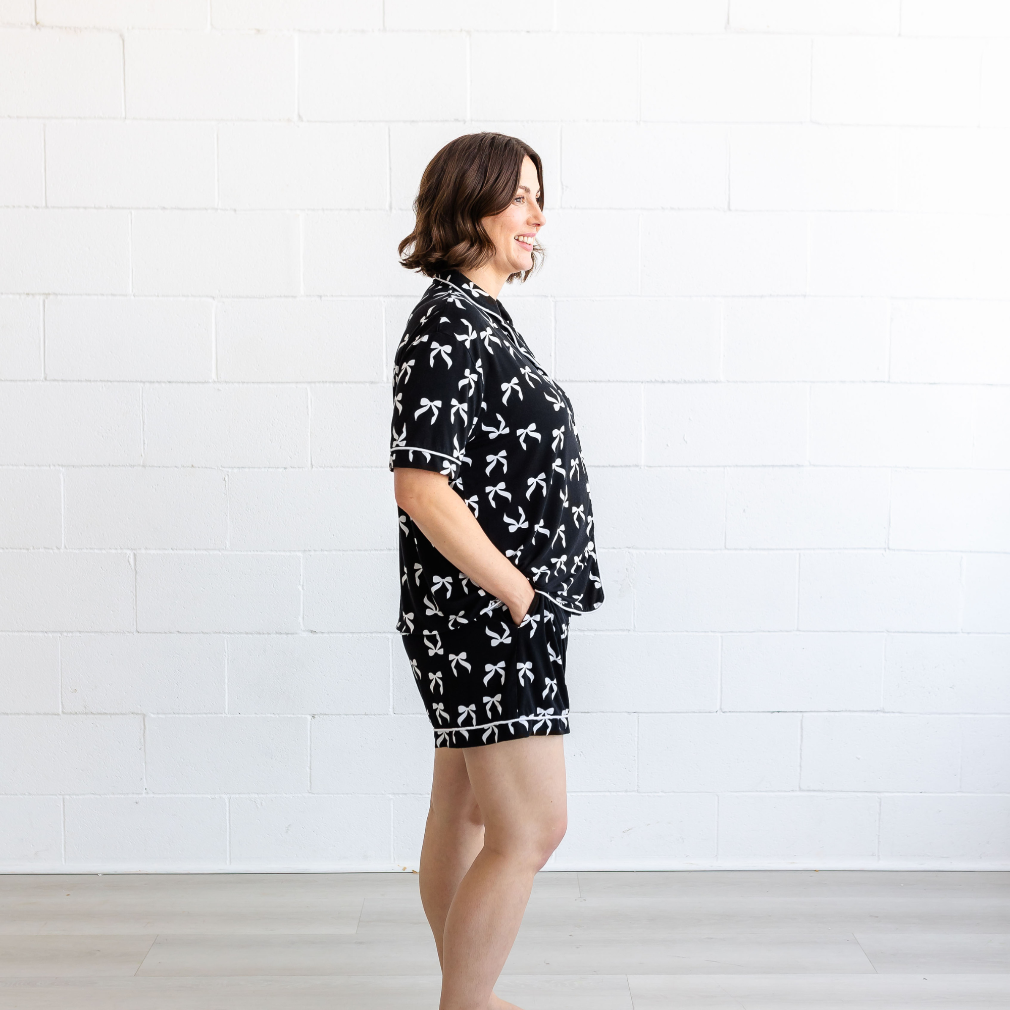 Short Pajama Set - Bows